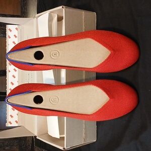 Rothy's Red Women's Flats with Blue Trim